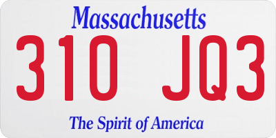 MA license plate 310JQ3