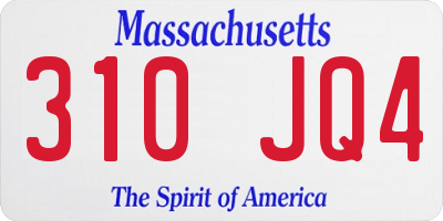 MA license plate 310JQ4