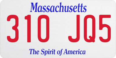 MA license plate 310JQ5