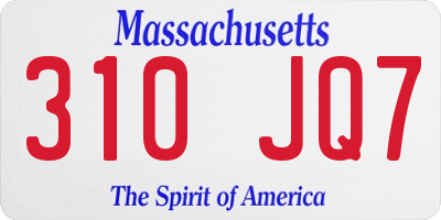 MA license plate 310JQ7