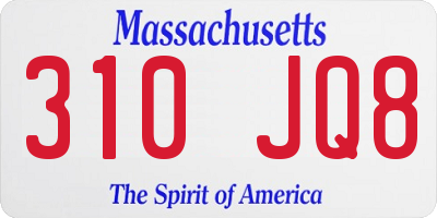 MA license plate 310JQ8