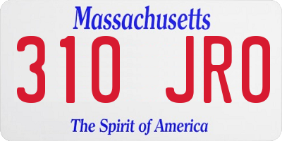 MA license plate 310JR0