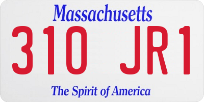 MA license plate 310JR1