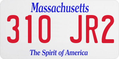 MA license plate 310JR2