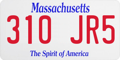 MA license plate 310JR5