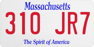 MA license plate 310JR7