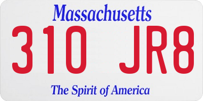 MA license plate 310JR8