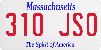MA license plate 310JS0
