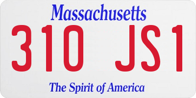 MA license plate 310JS1