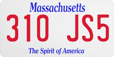 MA license plate 310JS5