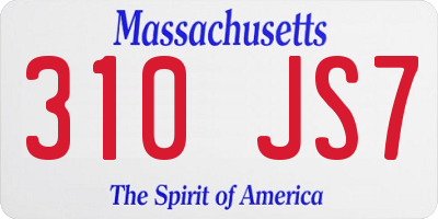 MA license plate 310JS7
