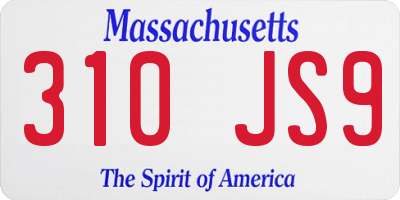 MA license plate 310JS9