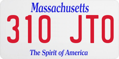 MA license plate 310JT0