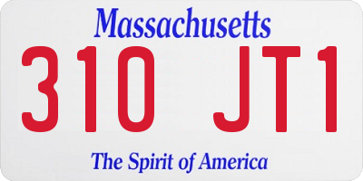 MA license plate 310JT1