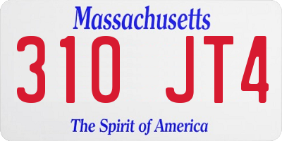 MA license plate 310JT4