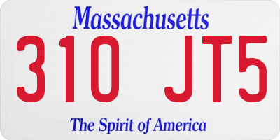 MA license plate 310JT5