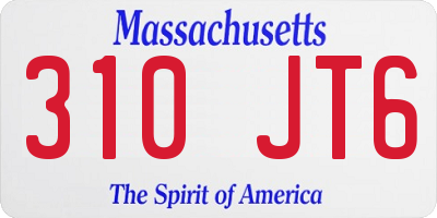 MA license plate 310JT6
