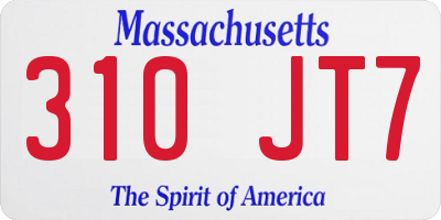 MA license plate 310JT7