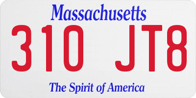 MA license plate 310JT8