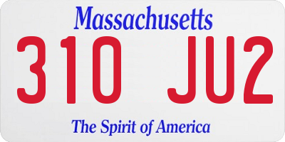 MA license plate 310JU2