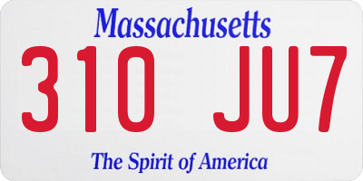 MA license plate 310JU7