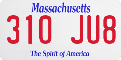 MA license plate 310JU8