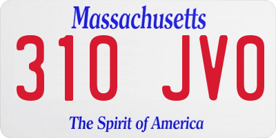MA license plate 310JV0