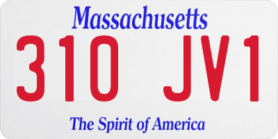 MA license plate 310JV1