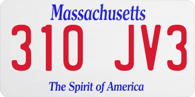 MA license plate 310JV3