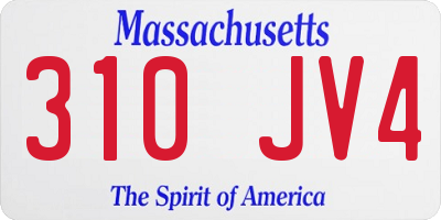 MA license plate 310JV4