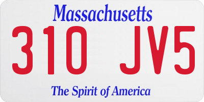 MA license plate 310JV5