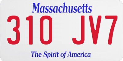 MA license plate 310JV7
