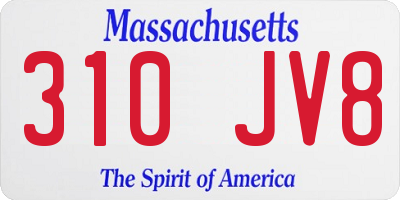 MA license plate 310JV8