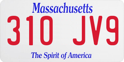 MA license plate 310JV9