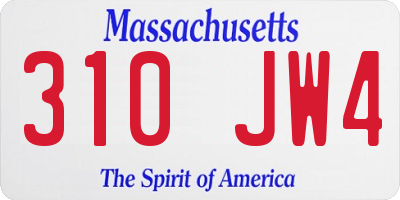 MA license plate 310JW4