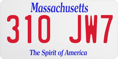 MA license plate 310JW7