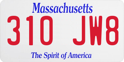 MA license plate 310JW8