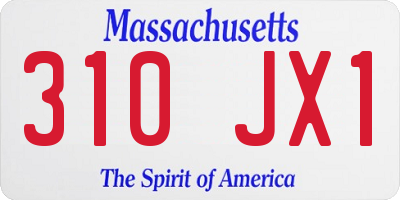 MA license plate 310JX1