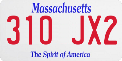 MA license plate 310JX2