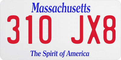 MA license plate 310JX8