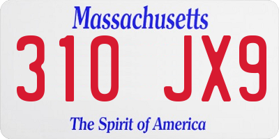 MA license plate 310JX9