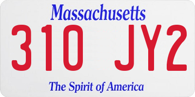 MA license plate 310JY2