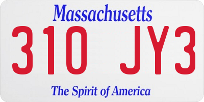 MA license plate 310JY3