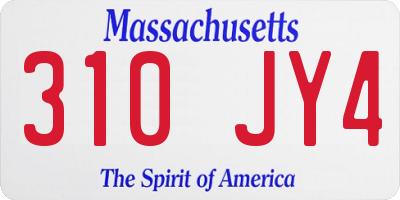 MA license plate 310JY4