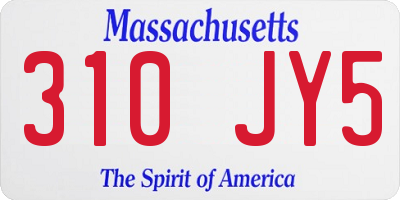 MA license plate 310JY5