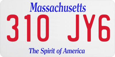 MA license plate 310JY6