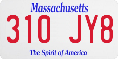 MA license plate 310JY8