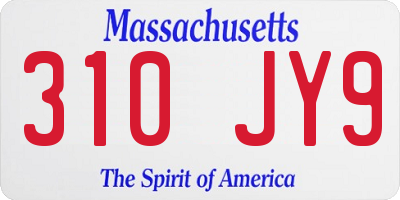 MA license plate 310JY9