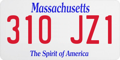 MA license plate 310JZ1