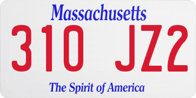 MA license plate 310JZ2